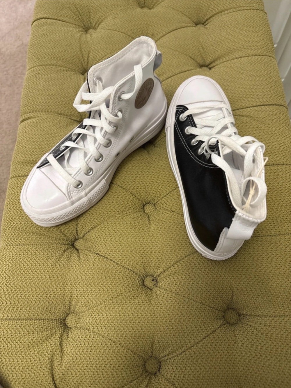Girls' Converse Black and White High Tops